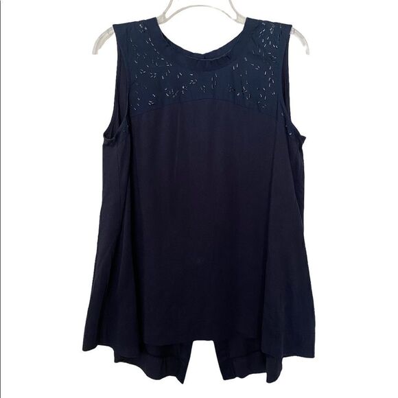 Simply Vera Vera Wang Navy Blue Sleeveless Tunic - Picture 1 of 5